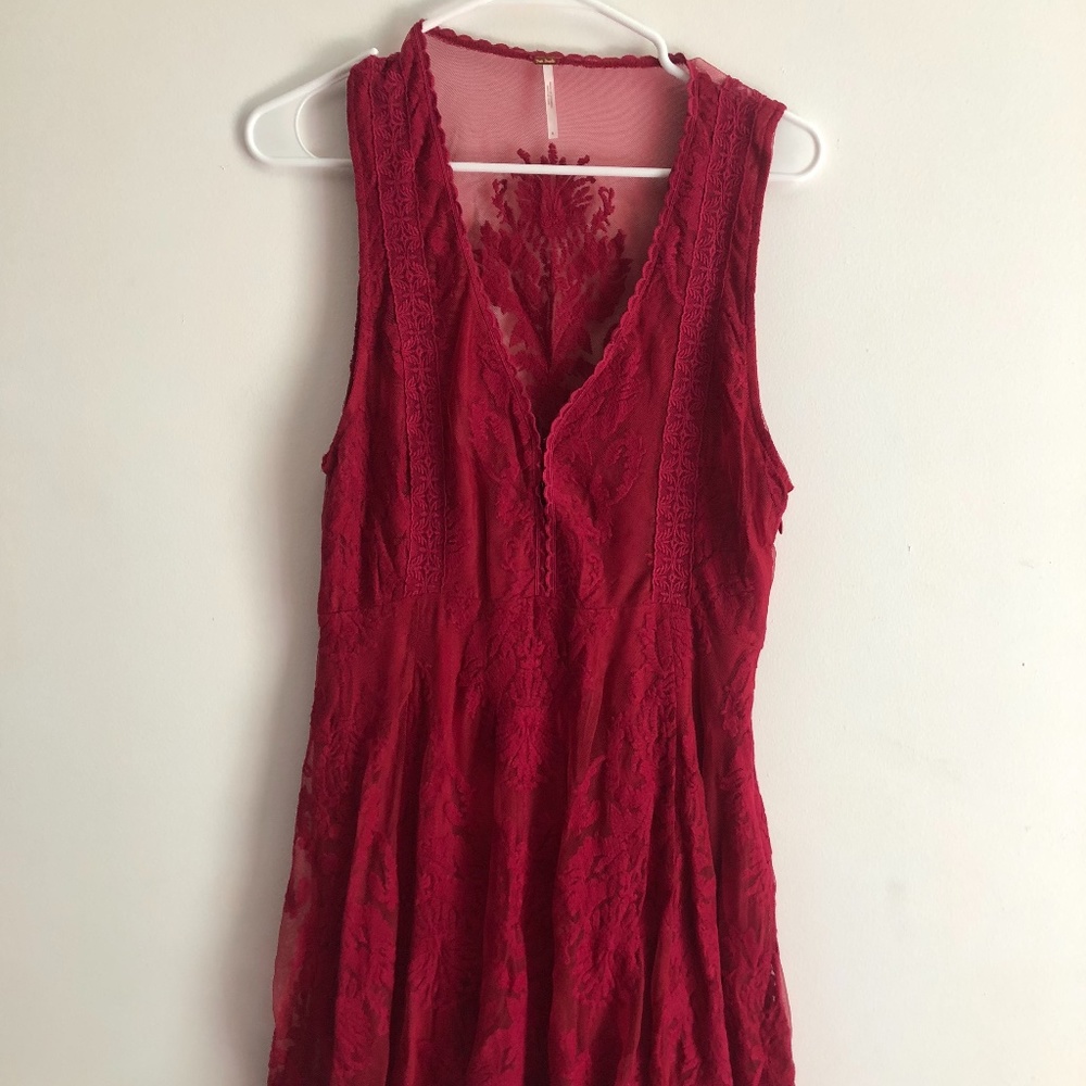 Red Lace Free People Dress